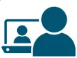 icon person and computer screen